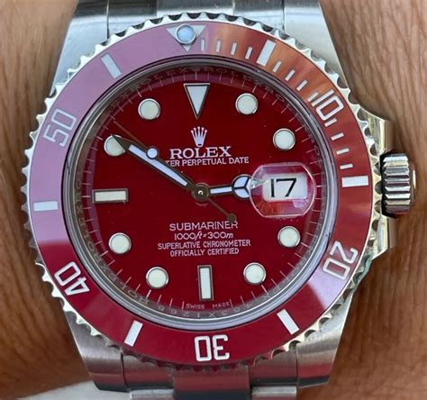 red and gold rolex|rolex red submariner for sale.